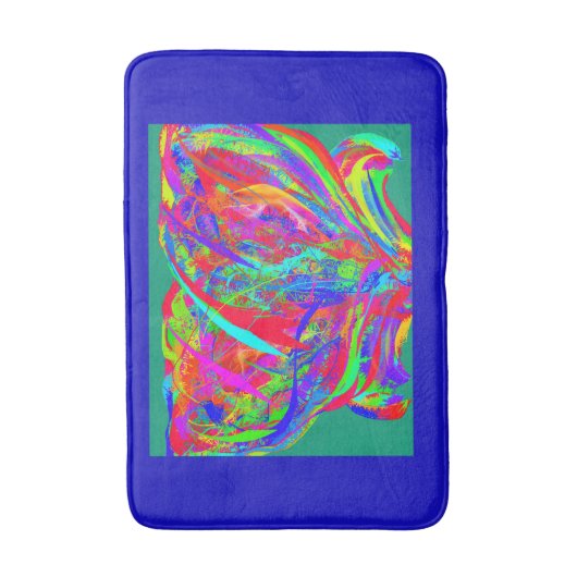 Furry Rainbow Colored Flower バスマット (正面縦)