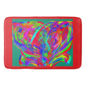 Furry Rainbow Colored Flower バスマット (正面)