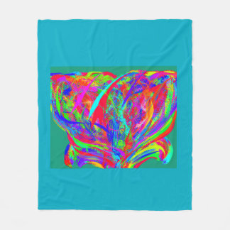 Furry Rainbow Colored Flower フリースブランケット