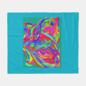 Furry Rainbow Colored Flower フリースブランケット (正面(横))