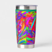 Furry Rainbow Colored Flower  保温保冷タンブラー (左面)