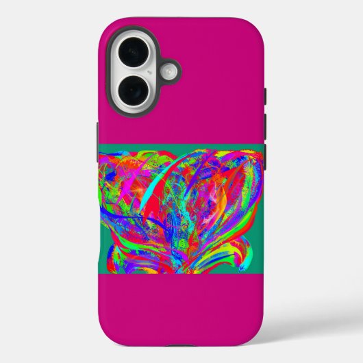 Furry Rainbow Colored Flower Case-Mate iPhoneケース (裏面)