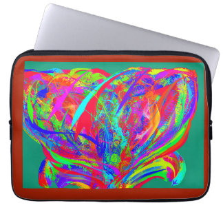 Furry Rainbow Colored Flower Laptop Sleeve ラップトップスリーブ