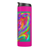 Furry Rainbow Colored Flower Thermal Tumbler タンブラー (回転右)