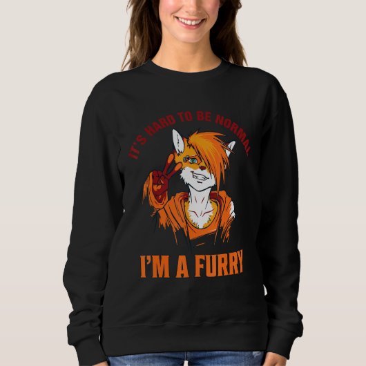 Furry Thing Furries Person Fox Proud Furry Tail Ea スウェットシャツ (正面)