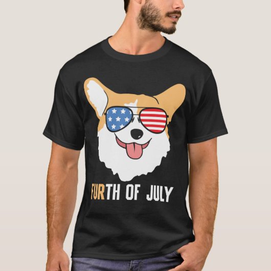 FURth 4th Of July Corgi Dog  American Flag Sunglas Tシャツ (正面)