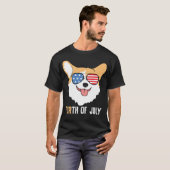 FURth 4th Of July Corgi Dog  American Flag Sunglas Tシャツ (正面フル)