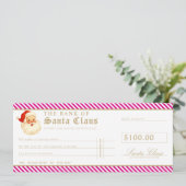 Fuschia Santa Cheque Gift Voucher Card 招待状 (スタンド正面)
