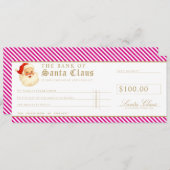 Fuschia Santa Cheque Gift Voucher Card 招待状 (正面/裏面)