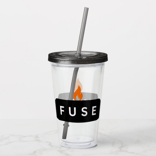 FUSE CUP W/ LID & STRAW アクリルタンブラー (裏面)