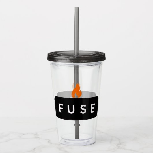 FUSE CUP W/ LID & STRAW アクリルタンブラー (正面)