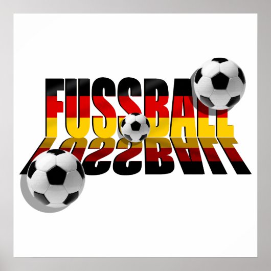 Fussball 2010ドイツ国旗のサッカーのギフト ポスター (正面)