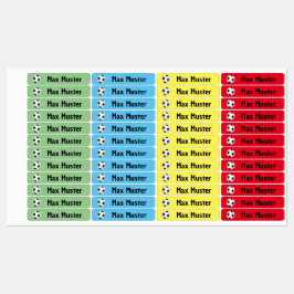 Fußball bunt - 96 schmale Kinder Etiketten ラベル