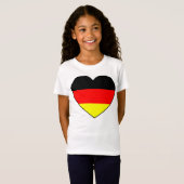 Fussball Deutschland Herz-Flagge Günstig Tシャツ (正面フル)
