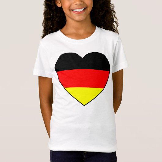 Fussball Deutschland Herz-Flagge Günstig Tシャツ (正面)