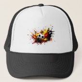 Fussball fällt in die Farben Rot Gelb Schwarz キャップ (正面)