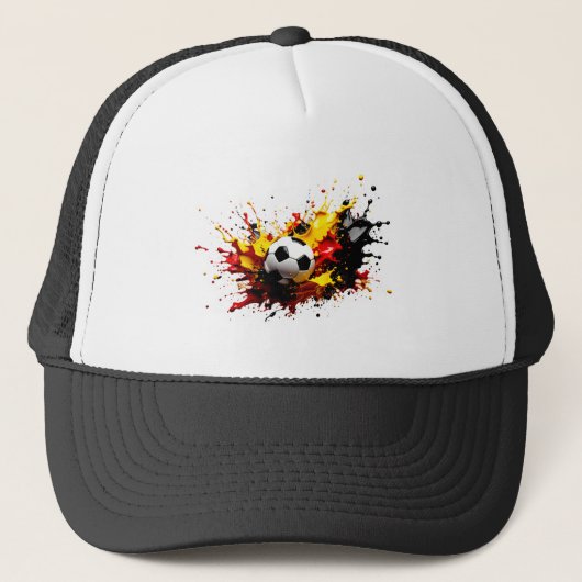 Fussball fällt in die Farben Rot Gelb Schwarz キャップ (正面)