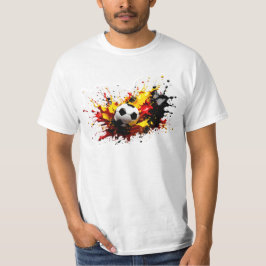 Fussball fällt in die Farben Rot Gelb Schwarz Tシャツ