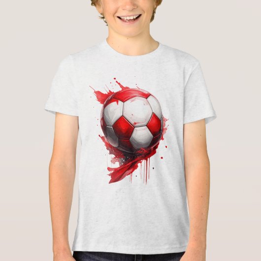 Fußball in Österreichischen Flaggenfarben, name トライブレンドTシャツ (正面)
