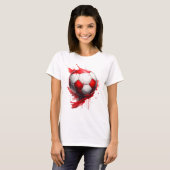Fußball in Österreichischen Flaggenfarben, name Tシャツ (正面フル)