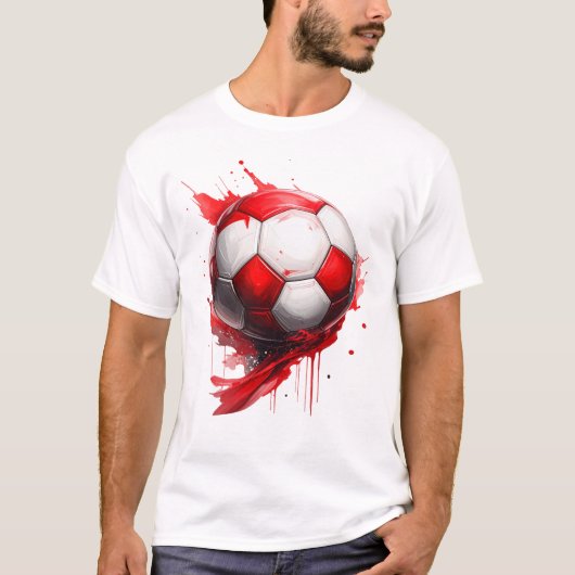 Fußball in Österreichischen Flaggenfarben, name Tシャツ (正面)