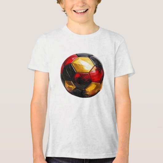 Fußball schwarz rot gold, Name in Flagge トライブレンドTシャツ (正面)