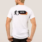 Fußball schwarz rot gold, Name in Flagge トライブレンドTシャツ (裏面)