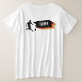 Fußball schwarz rot gold, Name in Flagge プラスサイズTシャツ (デザイン裏面)