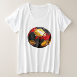 Fußball schwarz rot gold, Name in Flagge プラスサイズTシャツ