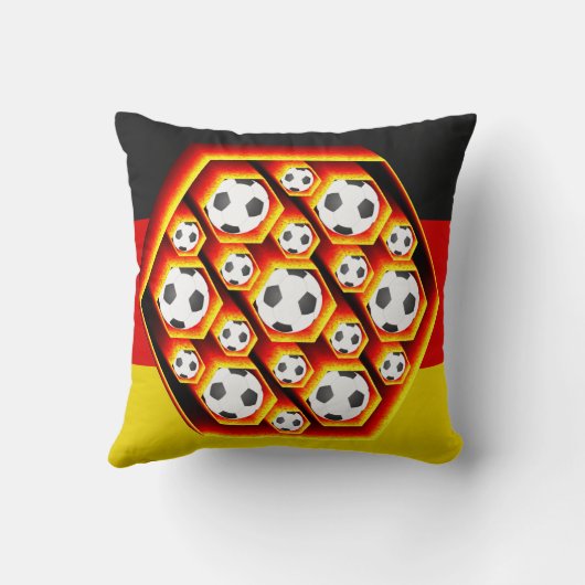 Fussbälle im glühenden Hexagon クッション (裏面)