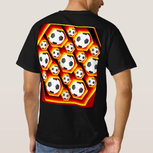 Fussbälle im glühenden Hexagon Eyecatcher Tシャツ (裏面)
