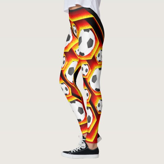 Fussbälle in glühenden Waben レギンス (左)