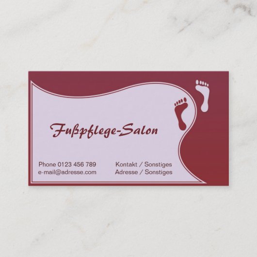 fußpflege 名刺 (正面)