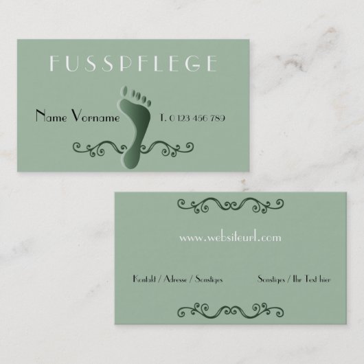 fußpflege 名刺 (正面/裏面)