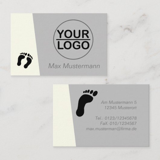 Fußpflege mit Vorlage LOGO 名刺 (正面/裏面)