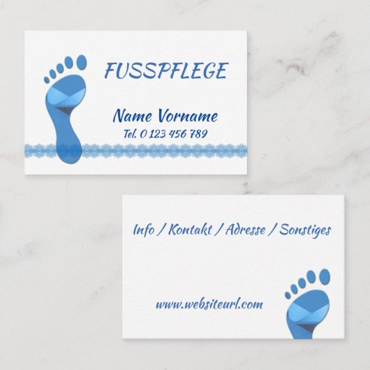 Fußpflege Pediküre 名刺 (正面/裏面)