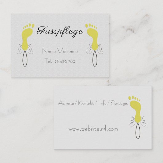 Fußpflege Pediküre 名刺 (正面/裏面)