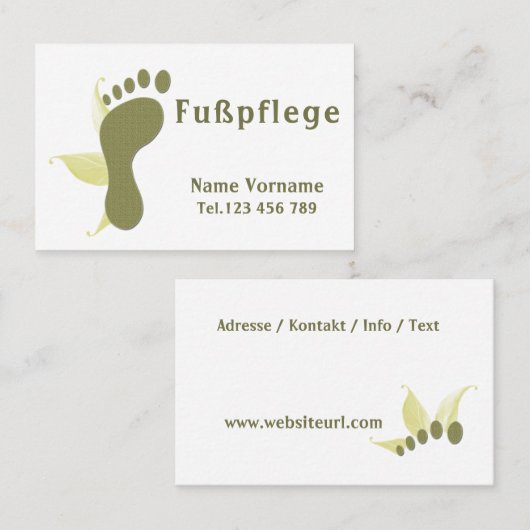 Fußpflege Pediküre 名刺 (正面/裏面)