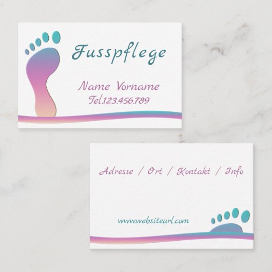 Fußpflege Pediküre 名刺 (正面/裏面)