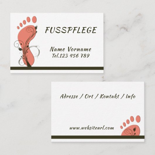 Fußpflege Pediküre 名刺 (正面/裏面)