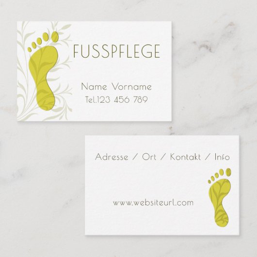 Fußpflege Pediküre 名刺 (正面/裏面)