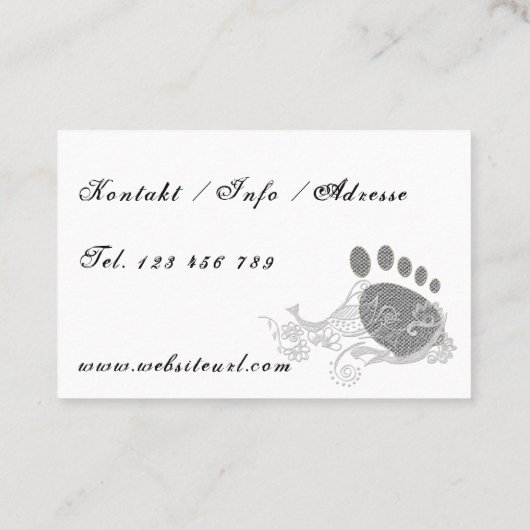 Fußpflege Pediküre 名刺 (裏面)