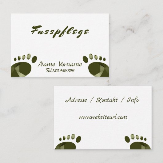 Fusspflege Pedis 名刺 (正面/裏面)