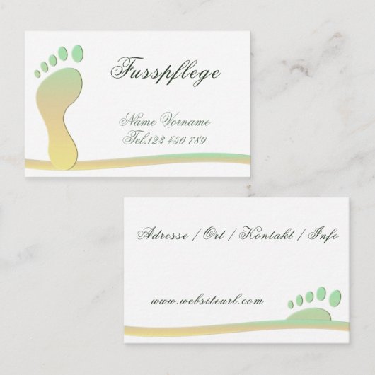 Fußpflege Podologe 名刺 (正面/裏面)