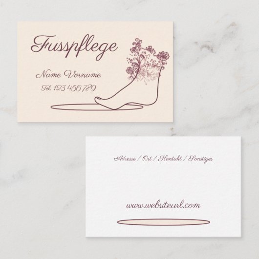 Fusspflege Podologe 名刺 (正面/裏面)