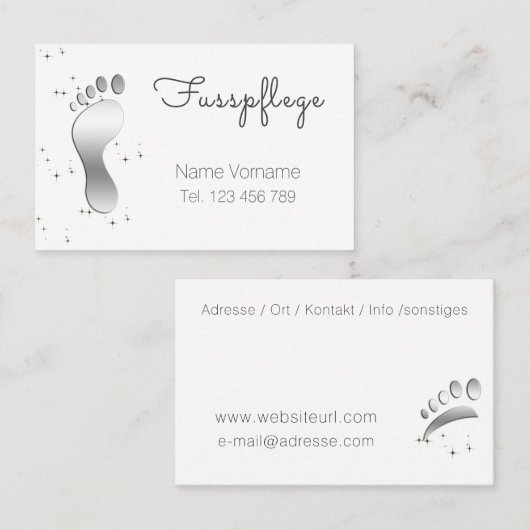 Fusspflege Podologe 名刺 (正面/裏面)