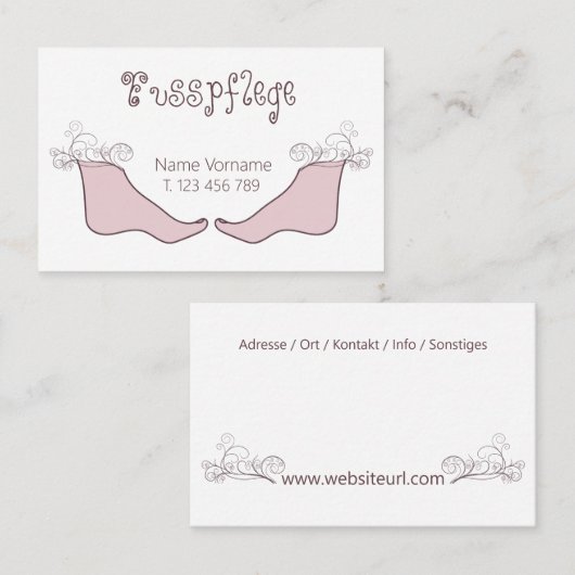 Fusspflege Podologe 名刺 (正面/裏面)