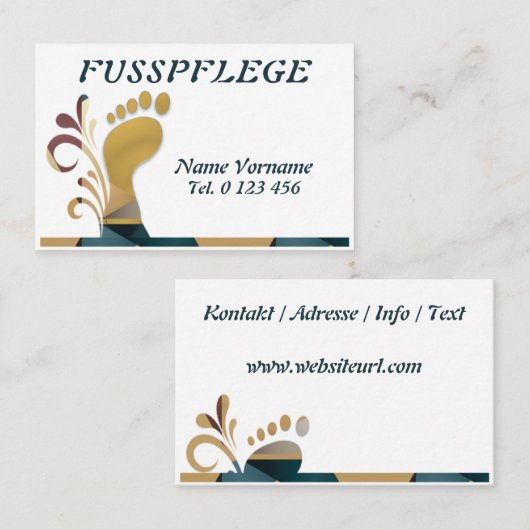 Fusspflege Podologe 名刺 (正面/裏面)