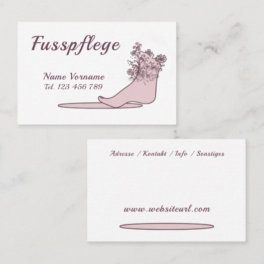 Fusspflege Podologe 名刺 (正面/裏面)