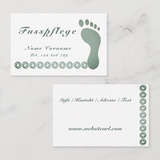 Fusspflege Podologe 名刺 (正面/裏面)